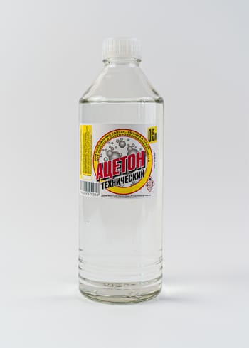 Ацетон в стеклянной бутылке 0,5 л
